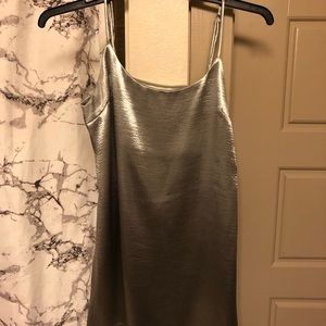 Silver Satin Urban Outfitters Dress